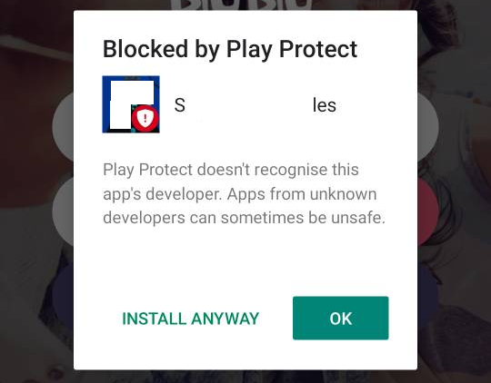 Solve problem of Blocked by Play Protect in Samsung Galaxy Store