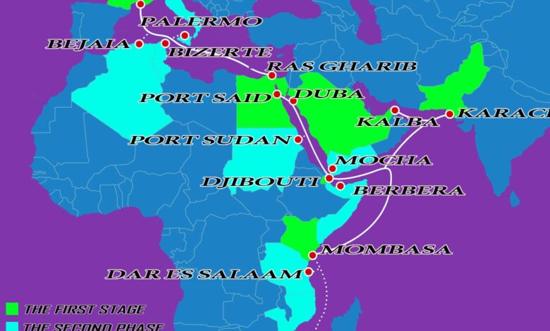 Cable Africa-1 Bahri Internet Connected Countries